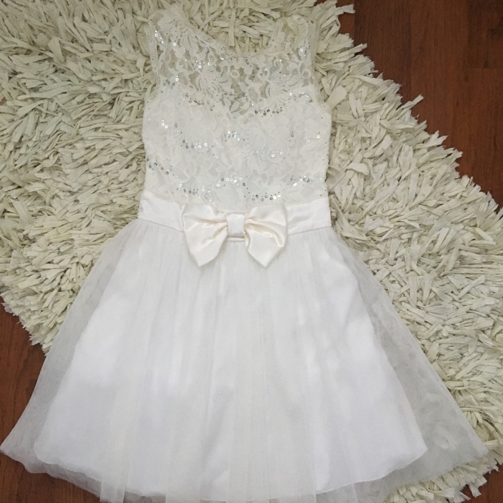 White tule B Darlin Formal Dress